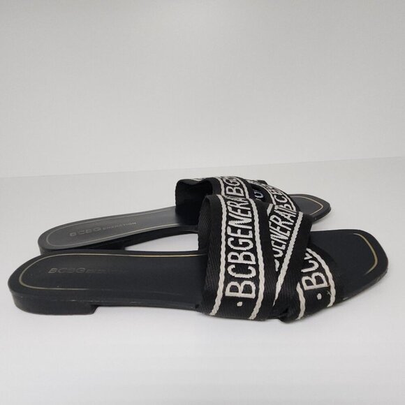 BCBGeneration Sandals Women's Size 9.5 Criss Cross Black/White Open Toe - Picture 6 of 8